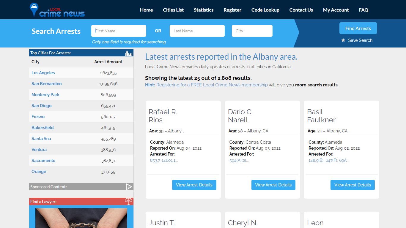 Albany California Arrest Records | Local Crime News